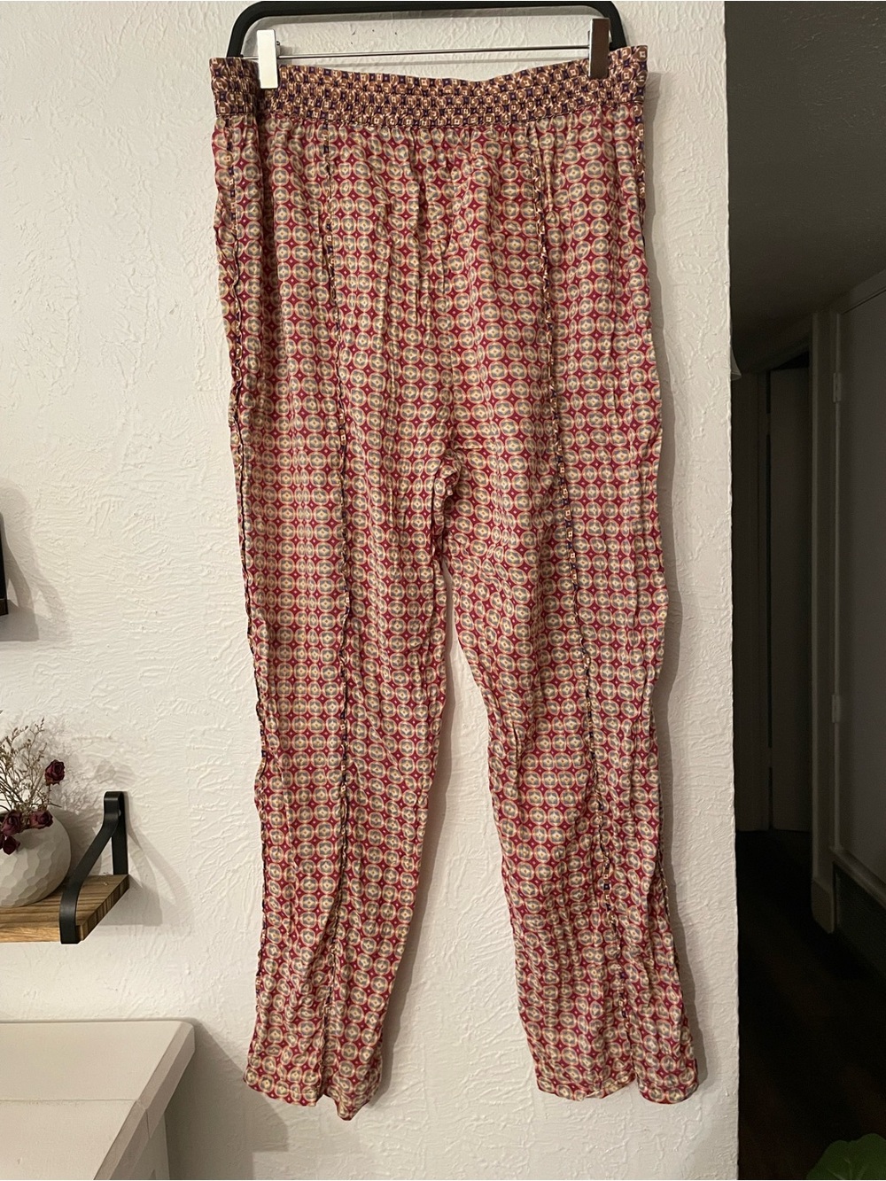 Anthropologie Doria Geometric Printed Wide-Leg Lounge Pants Large - Picture 5 of 9